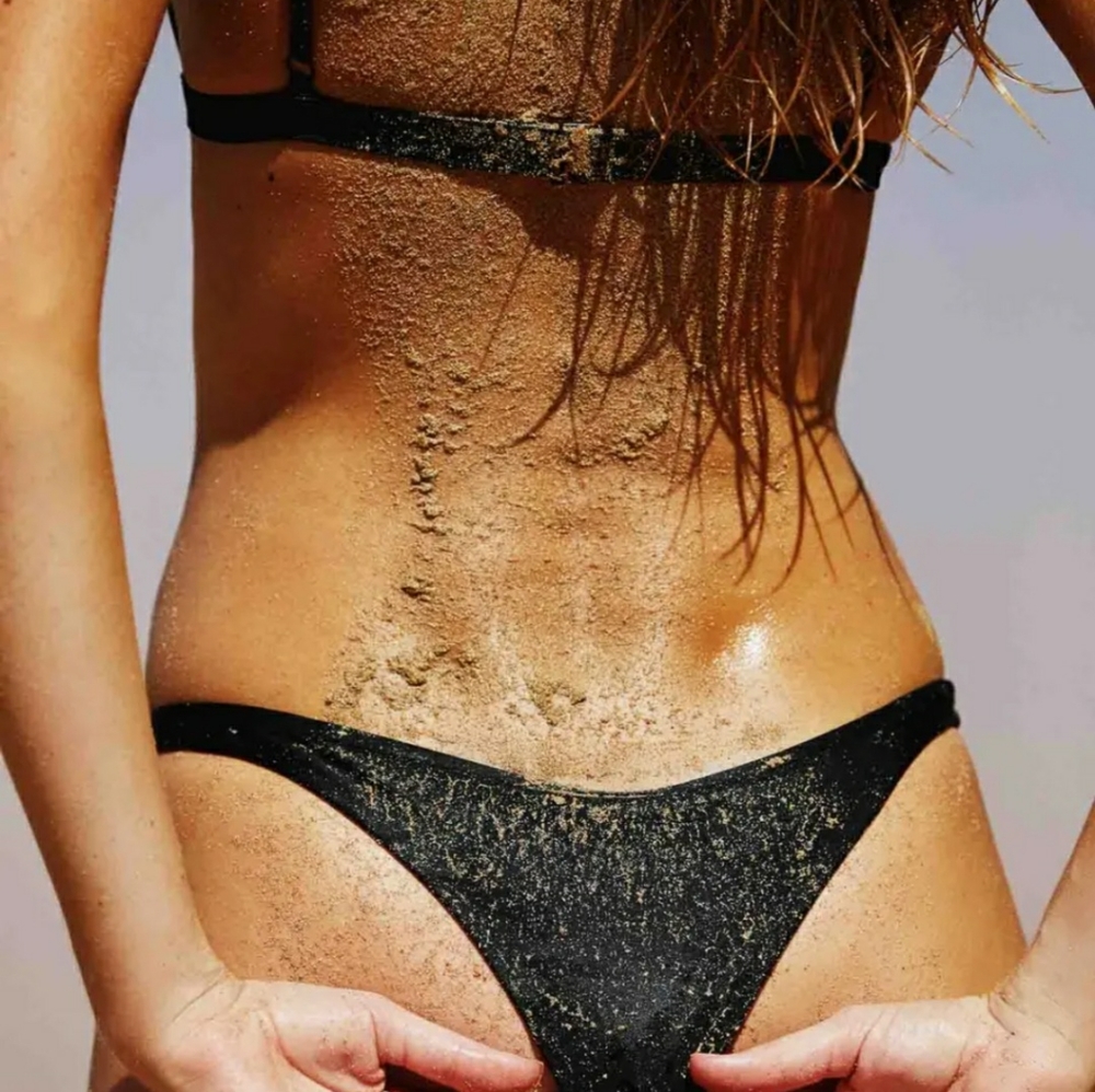 Ark Swimwear Black Hybrid Bikini Bottom Small